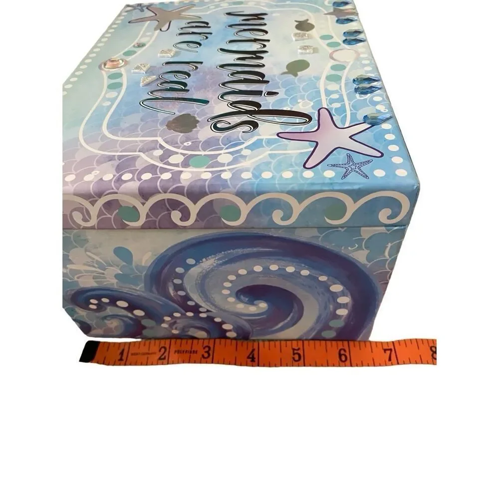 Mermaids Are Real Triple Compartment Jewelry Box Pullout Drawers